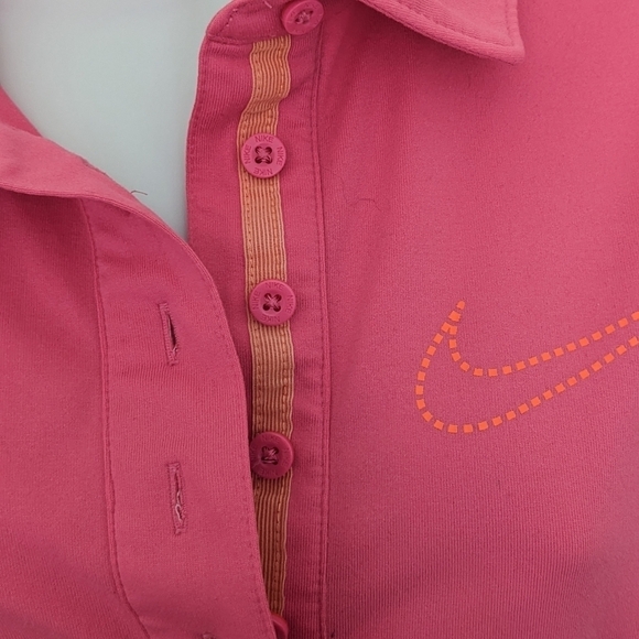 NIKE GOLF PINK DRI-FIT POLO SHORT SLEEVES COLLAR T-SHIRT SIZE LARGE - Picture 11 of 17